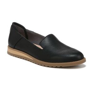 NWOB Dr. Scholl's Jetset Black Slip-On Loafer Size 9.5 Faux Leather Comfortable